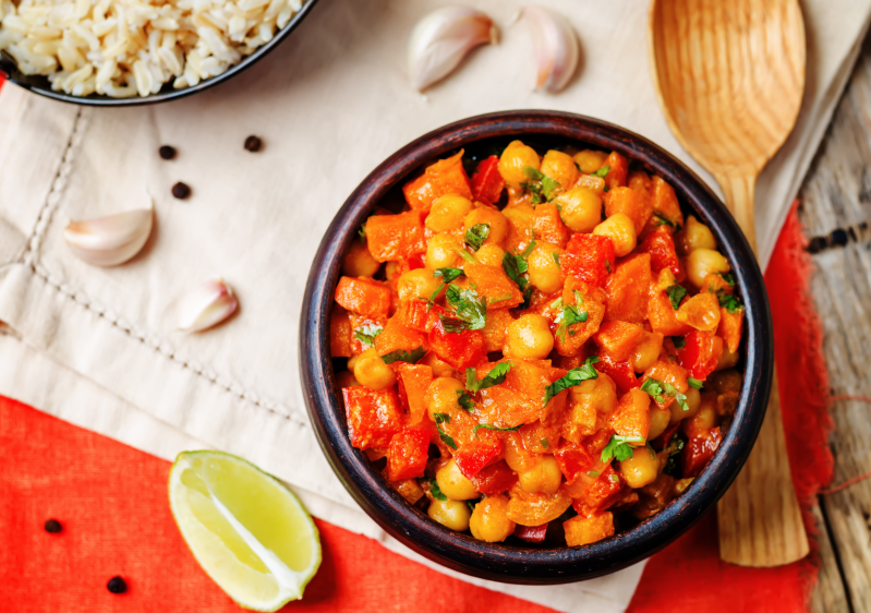Chickpea Tomato with Brown Rice