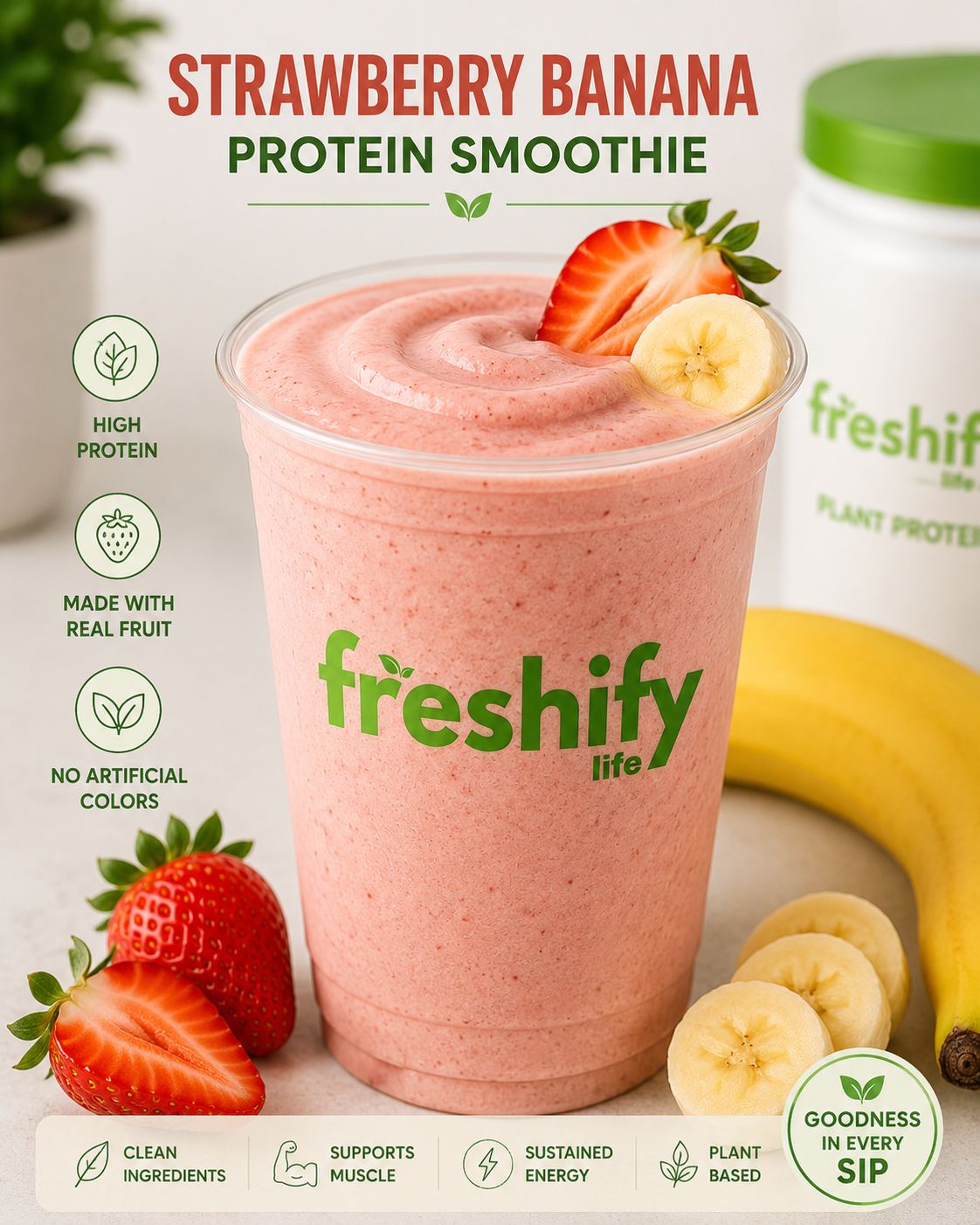 Strawberry Banana Protein Smoothie